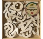 Chiffres en bois pour calendrier de l'Avent, naturel