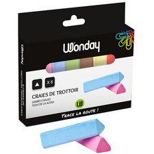 Craie de trottoir 'marelle', étui carton de 8