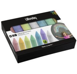 Craie de trottoir 'marelle' géante, étui carton de 7