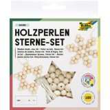 Kit Etoiles en perles en bois NATURE, 161 pièces