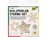 Kit Etoiles en perles en bois NATURE, 161 pièces