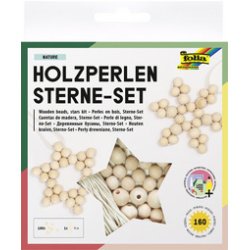 Kit Etoiles en perles en bois NATURE, 161 pièces