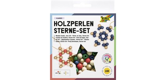 Kit Etoiles en perles en bois CLASSIC, 161 pièces
