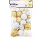 Pompons, 30 pièces, couleurs de Noel