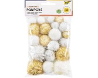 Pompons, 30 pièces, couleurs de Noel