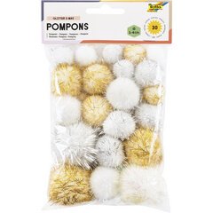 Pompons GLITTER X-MAS, différentes tailles