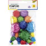 Pompons SPARKLING RAINBOW, différentes tailles