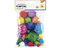 Pompons SPARKLING RAINBOW, différentes tailles
