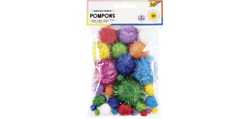 Pompons SPARKLING RAINBOW, différentes tailles