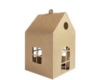 Maisonnette en carton kraft, 110 x 110 x 190 mm