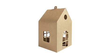 Maisonnette en carton kraft, 110 x 110 x 190 mm