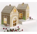 Maisonnette en carton kraft, 110 x 110 x 190 mm