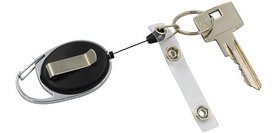 Clip de ceinture avec cordon en nylon extensible, noir/