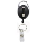 Clip de ceinture avec cordon en nylon extensible, noir/