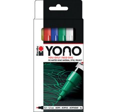 Feutre acrylique 'YONO', 0,5 - 1,5 mm, set de 6