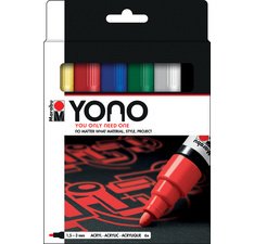 Feutre acrylique 'YONO', 1,5 - 3,0 mm, set de 6