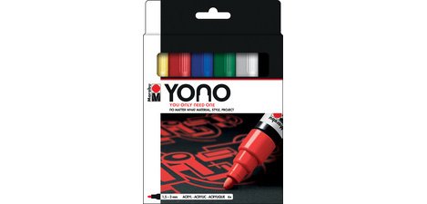 Feutre acrylique 'YONO', 1,5 - 3,0 mm, set de 6