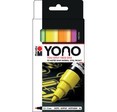 Feutre acrylique 'YONO', 1,5 - 3,0 mm, set de 4 FLUO