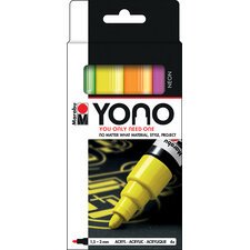Feutre acrylique 'YONO', 1,5 - 3,0 mm, set de 4 FLUO