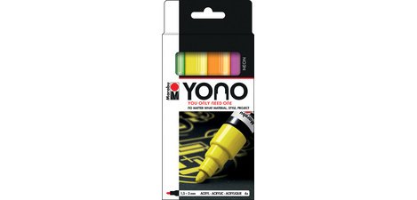 Feutre acrylique 'YONO', 1,5 - 3,0 mm, set de 4 FLUO