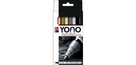 Feutre acrylique 'YONO', 1,5 - 3,0 mm, set de 4 METAL