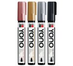 Feutre acrylique 'YONO', 1,5 - 3,0 mm, set de 4 METAL