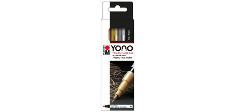 Feutre acrylique 'YONO', 0,5 - 1,4 mm, set de 4 METAL