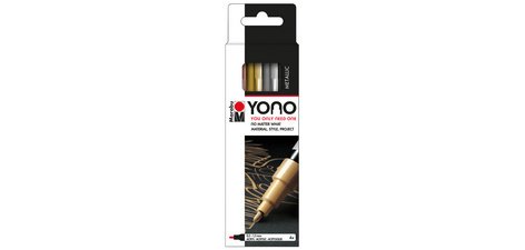 Feutre acrylique 'YONO', 0,5 - 1,4 mm, set de 4 METAL