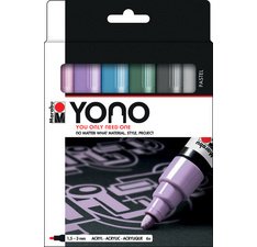 Marqueur acrylique YONO, 1,5-3,0 mm, set de 6 PASTEL