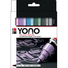 Feutre acrylique 'YONO', 1,5-3,0 mm, set de 6 PASTEL