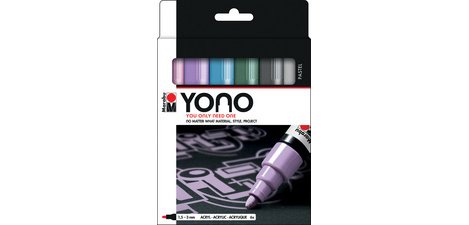 Marqueur acrylique YONO, 1,5-3,0 mm, set de 6 PASTEL