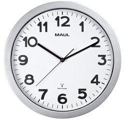 Horloge murale radioguidée step, argent