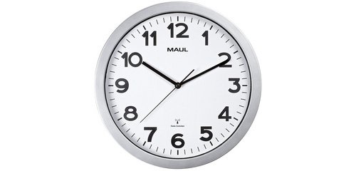 Horloge murale radioguidée step, argent