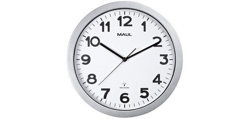 Horloge murale radioguidée step, argent