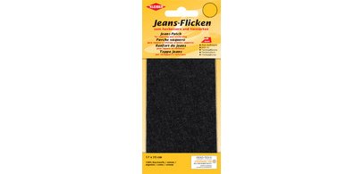 Patch thermocollant pour jeans, 170 x 150 mm, noir