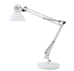 Lampe de bureau LED 'ARCHI', pince/socle, blanc