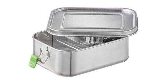 'M' lunch box, in matte stainless steel, 0.8 liter