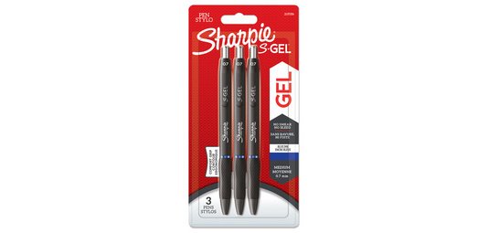 Stylo encre gel S-GEL, 0,7 mm, bleu, blister de 3