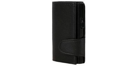 Wallet with card holder, faux leather, black