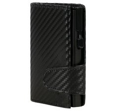 Porte-monnaie avec porte-cartes, simili cuir, noir