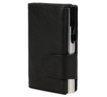 Porte-monnaie avec porte-cartes, cuir Nappa, noir/