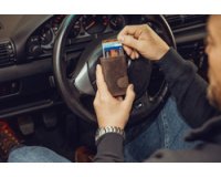 Porte-monnaie avec porte-cartes, cuir Hunter, brun