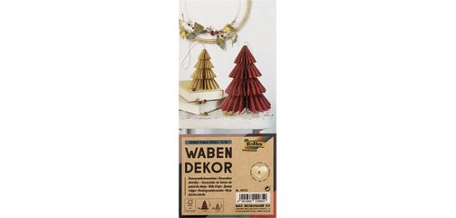 Décoration alvéolée BERRY XMAS TREE, set de 2, S/M
