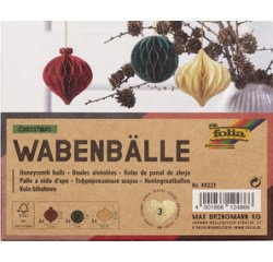 Boule alvéolée CHRISTMAS, set de 3 boules