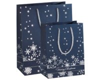 Sac cadeau de Noël 'Silver Snowflakes', grand