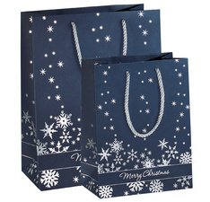 Geschenktas Kerstmis 'Silver Snowflakes' groot