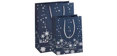 Sac cadeau de Noël 'Silver Snowflakes', grand