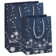 Geschenktas Kerstmis 'Silver Snowflakes' groot