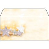 Enveloppe à motif de Noël 'Glitter Stars', format long