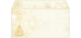 Enveloppe à motif de Noël 'Glitter Stars', format long
